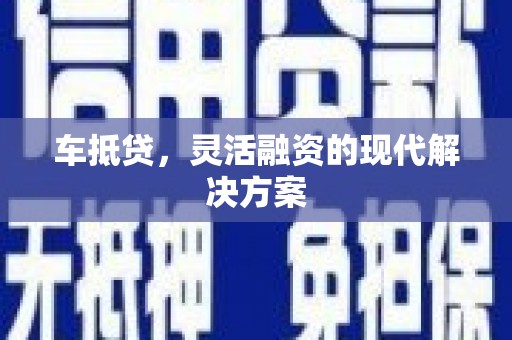 武隆车抵贷，灵活融资的现代解决方案