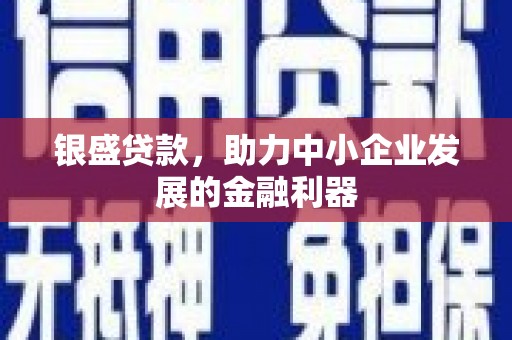 攀枝花银盛贷款，助力中小企业发展的金融利器