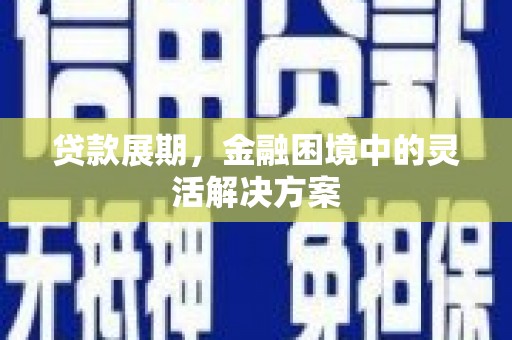景谷贷款展期，金融困境中的灵活解决方案